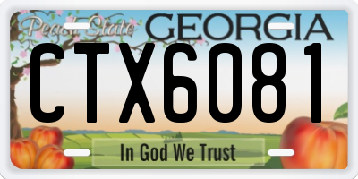 GA license plate CTX6081