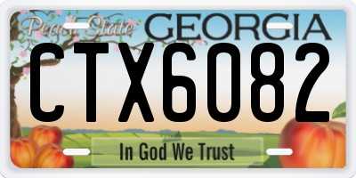 GA license plate CTX6082