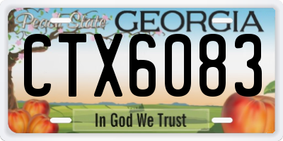 GA license plate CTX6083