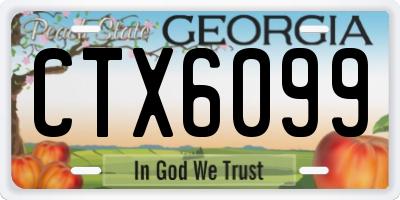 GA license plate CTX6099