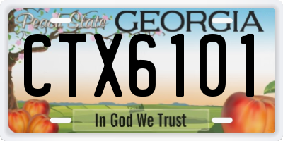 GA license plate CTX6101