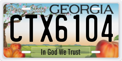 GA license plate CTX6104