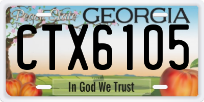 GA license plate CTX6105