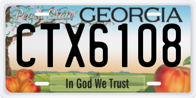 GA license plate CTX6108