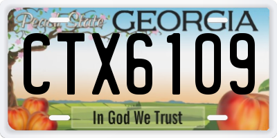GA license plate CTX6109