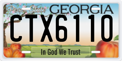 GA license plate CTX6110