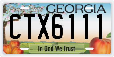 GA license plate CTX6111