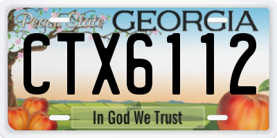 GA license plate CTX6112