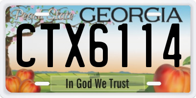 GA license plate CTX6114