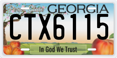 GA license plate CTX6115