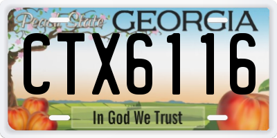 GA license plate CTX6116
