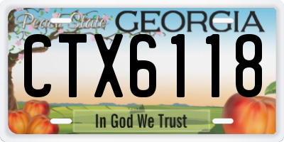 GA license plate CTX6118