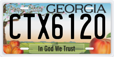GA license plate CTX6120
