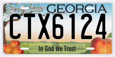 GA license plate CTX6124