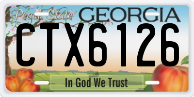 GA license plate CTX6126