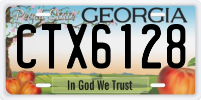 GA license plate CTX6128