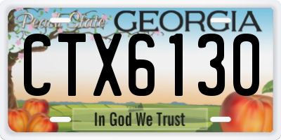 GA license plate CTX6130