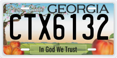 GA license plate CTX6132