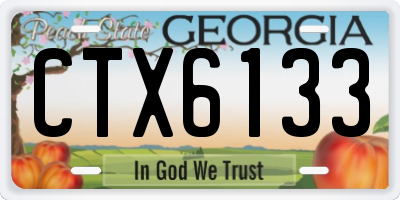 GA license plate CTX6133