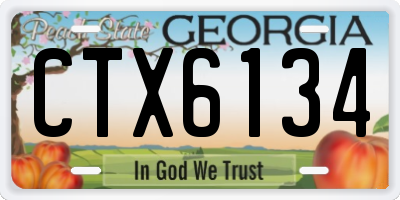 GA license plate CTX6134