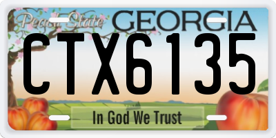 GA license plate CTX6135