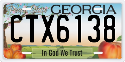 GA license plate CTX6138