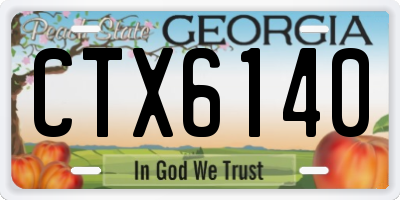 GA license plate CTX6140