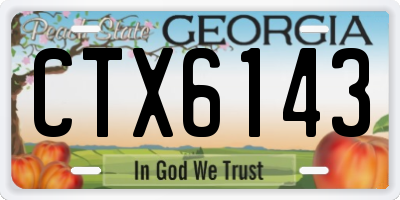 GA license plate CTX6143