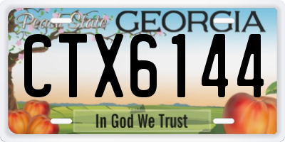 GA license plate CTX6144