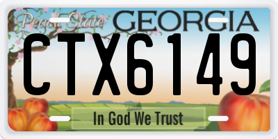GA license plate CTX6149