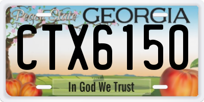 GA license plate CTX6150