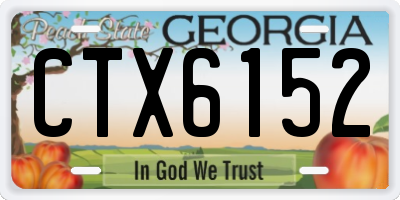 GA license plate CTX6152