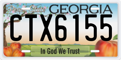 GA license plate CTX6155