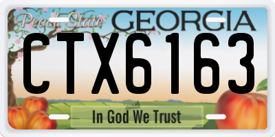 GA license plate CTX6163