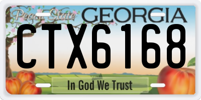 GA license plate CTX6168