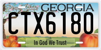 GA license plate CTX6180