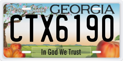 GA license plate CTX6190