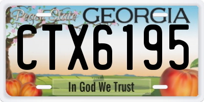 GA license plate CTX6195