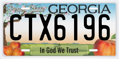 GA license plate CTX6196