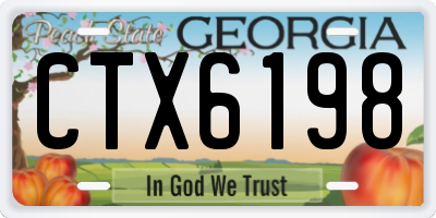 GA license plate CTX6198