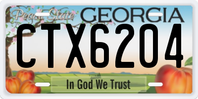 GA license plate CTX6204