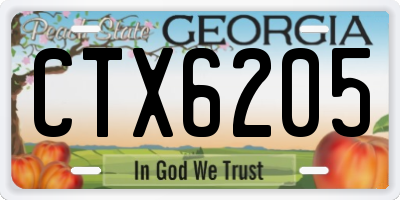 GA license plate CTX6205