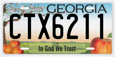 GA license plate CTX6211