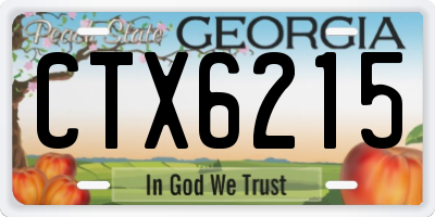 GA license plate CTX6215
