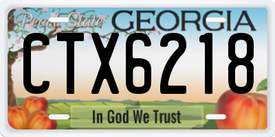 GA license plate CTX6218