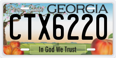 GA license plate CTX6220