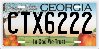 GA license plate CTX6222