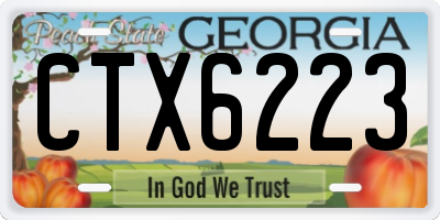 GA license plate CTX6223