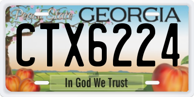 GA license plate CTX6224