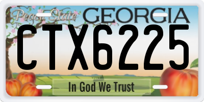 GA license plate CTX6225
